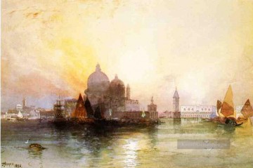  Venedig Kunst - Ansicht von Venedig Seestück Boot Thomas Moran